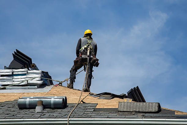 Professional Gutter Installation technician working in Keansburg, NJ